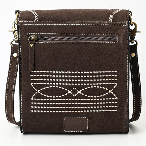 American Darling Boot Stitched Suede Genuine Leather Cross body Bag