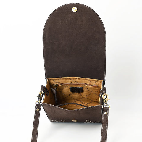 American Darling Boot Stitched Suede Genuine Leather Cross body Bag