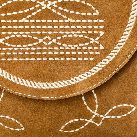 American Darling Boot Stitched Suede Genuine Leather Cross body Bag