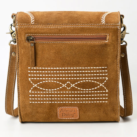 American Darling Boot Stitched Suede Genuine Leather Cross body Bag
