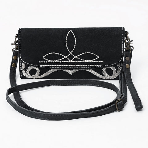 American Darling Boot Stitched Suede Genuine Leather Small Cross body Bag