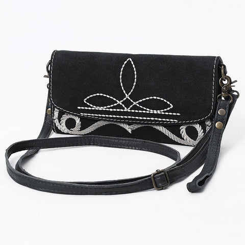American Darling Boot Stitched Suede Genuine Leather Small Cross body Bag
