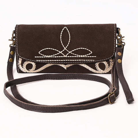 American Darling Boot Stitched Suede Genuine Leather Small Cross body Bag