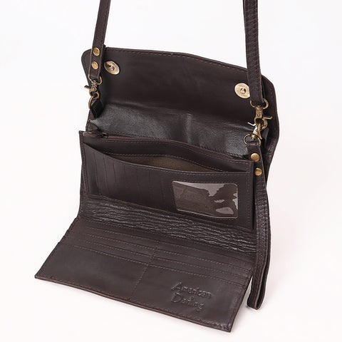 American Darling Boot Stitched Suede Genuine Leather Small Cross body Bag