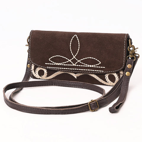 American Darling Boot Stitched Suede Genuine Leather Small Cross body Bag