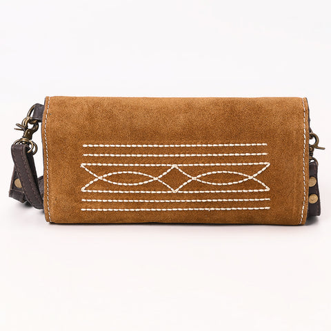 American Darling Boot Stitched Suede Genuine Leather Small Cross body Bag