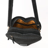 ADBGA688 Suede Heart-Shaped Crossbody Canteen Bag with Western Rope Embroidery