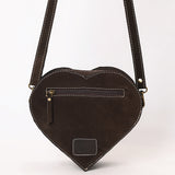 ADBGA688 Suede Heart-Shaped Crossbody Canteen Bag with Western Rope Embroidery
