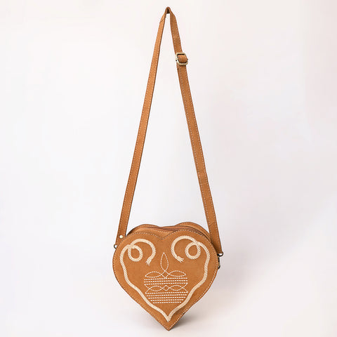 American Darling Heart Shaped Black Suede Leather Canteen Bag