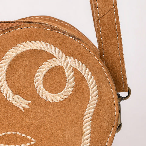 American Darling Heart Shaped Black Suede Leather Canteen Bag