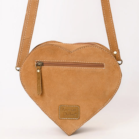 American Darling Heart Shaped Black Suede Leather Canteen Bag