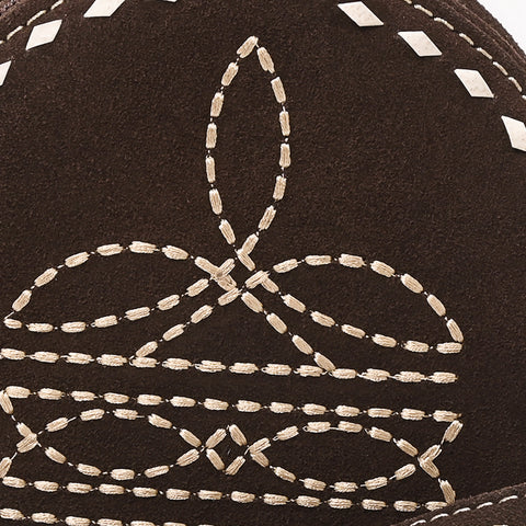 American Darling Heart Shaped Black Genuine Suede Leather Canteen Bag