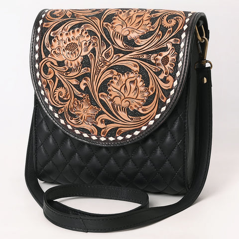 American Darling Tooled Floral Quilted Leather Cross body Bag