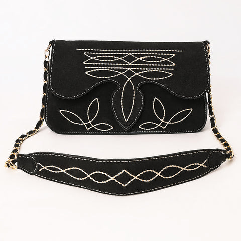 American Darling Boot Stitched Genuine Suede Leather Small Cross body Bag