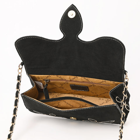 American Darling Boot Stitched Genuine Suede Leather Small Cross body Bag