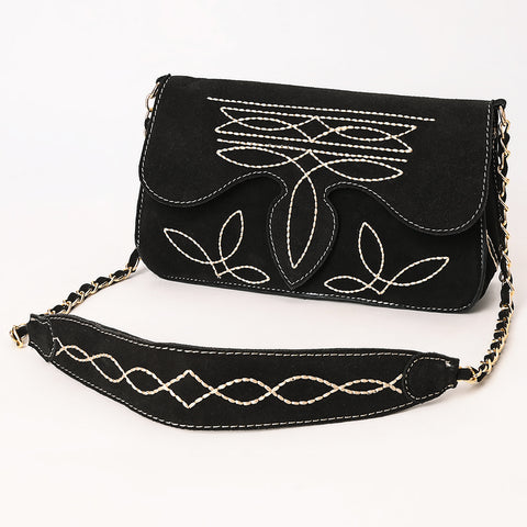 American Darling Boot Stitched Genuine Suede Leather Small Cross body Bag