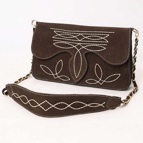 American Darling Boot Stitched Genuine Suede Leather Small Cross body Bag