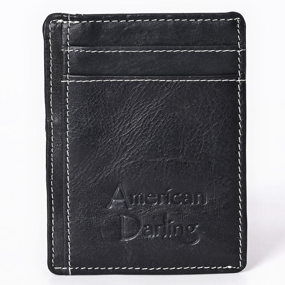 ADCCM108A Black Leather Vertical ID Card Holder - Sleek & Functional