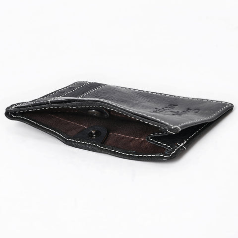 ADCCM108A Black Leather Vertical ID Card Holder - Sleek & Functional
