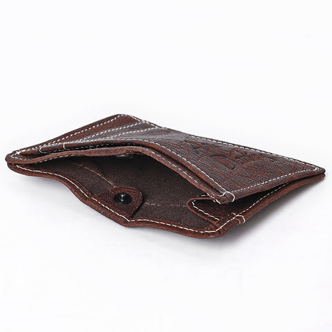 ADCCM108B Brown Leather Vertical ID Card Holder - Sleek & Functional
