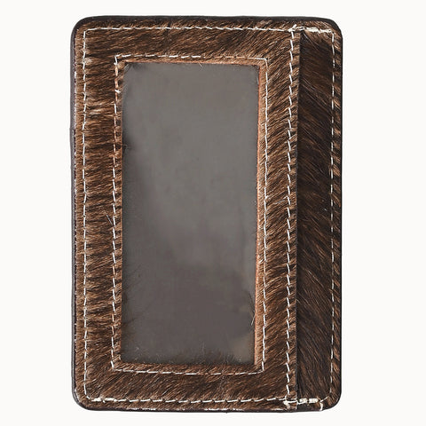 ADCCM109 Hair-On Cowhide Vertical ID Card Holder - Western Style