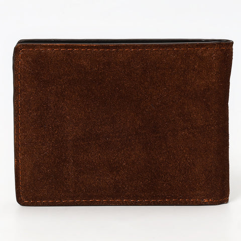 ADBGM529 Genuine suede Western Bifold Wallet - Embroidered Leather Mens Cowboy Wallet