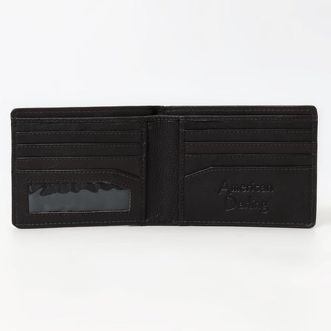 ADBGM529 Genuine suede Western Bifold Wallet - Embroidered Leather Mens Cowboy Wallet
