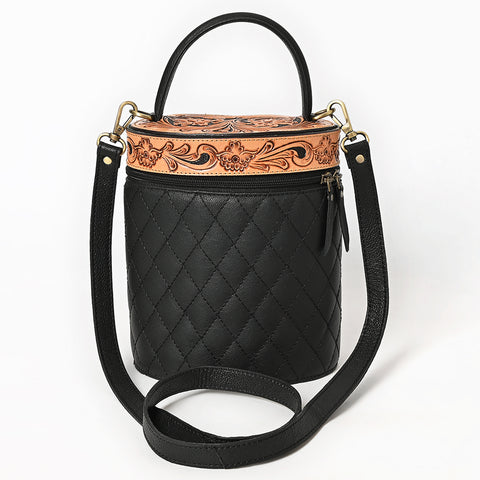 American Darling Hand Tooled Floral Quilted Leather Jewelry case