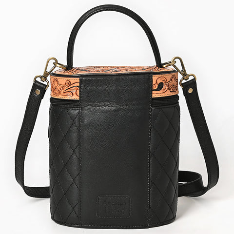 American Darling Hand Tooled Floral Quilted Leather Jewelry case