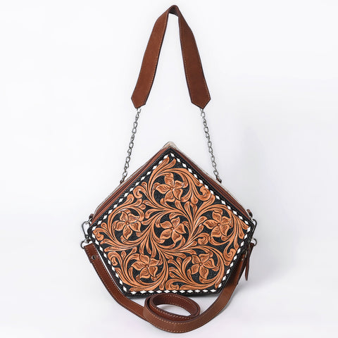 American Darling Hand Tooled Hair-On Cowhide Genuine Leather Cross body Bag