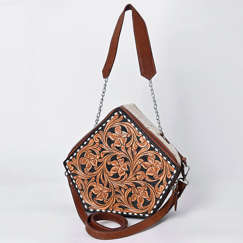 American Darling Hand Tooled Hair-On Cowhide Genuine Leather Cross body Bag