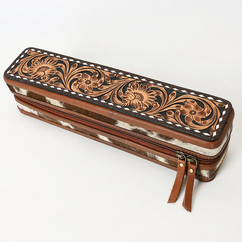 American Darling Hand Tooled Floral Carved Cowhide Hair Accessories Bag