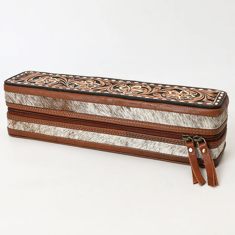 American Darling Hand Tooled Floral Carved Cowhide Hair Accessories Bag