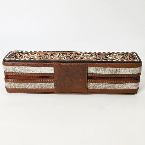 American Darling Hand Tooled Floral Carved Cowhide Hair Accessories Bag