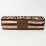ADBGA706 Tooled Leather Hair-On Hide Hair Straightener Case - Western Floral Design