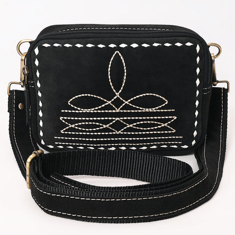 American Darling Buck Stitched Genuine Suede Leather Western Camera Bag