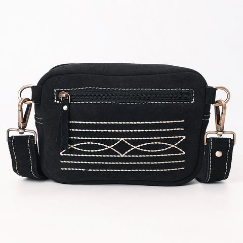 American Darling Buck Stitched Genuine Suede Leather Western Camera Bag