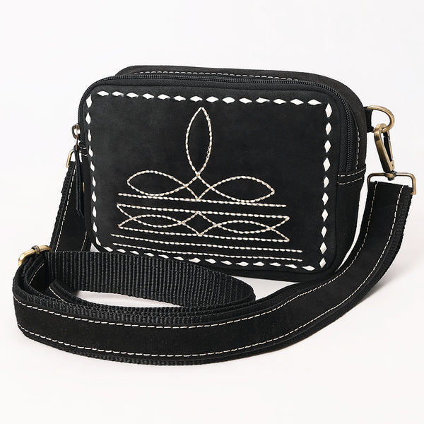 ADBGA710 Suede Camera Bag - Western Stitch Detail with Adjustable Strap