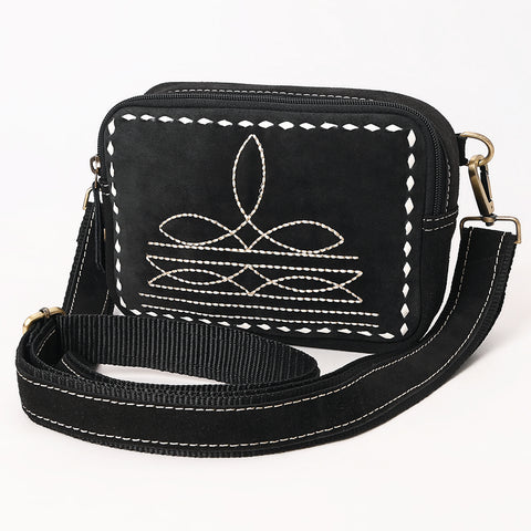American Darling Buck Stitched Genuine Suede Leather Western Camera Bag
