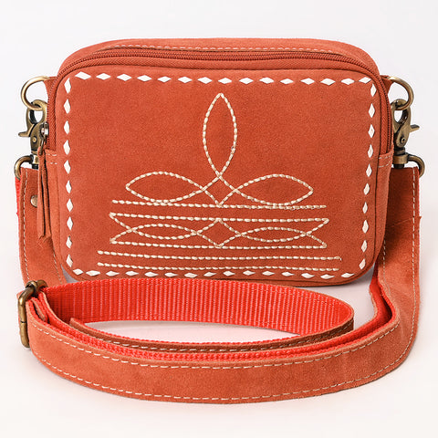 American Darling Buck Stitched Genuine Suede Leather Western Camera Bag