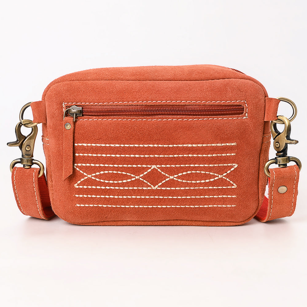 ADBGA710 Suede Camera Bag - Western Stitch Detail with Adjustable Strap