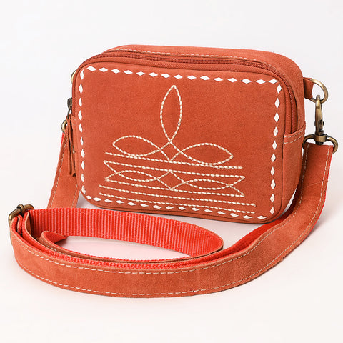 American Darling Buck Stitched Genuine Suede Leather Western Camera Bag