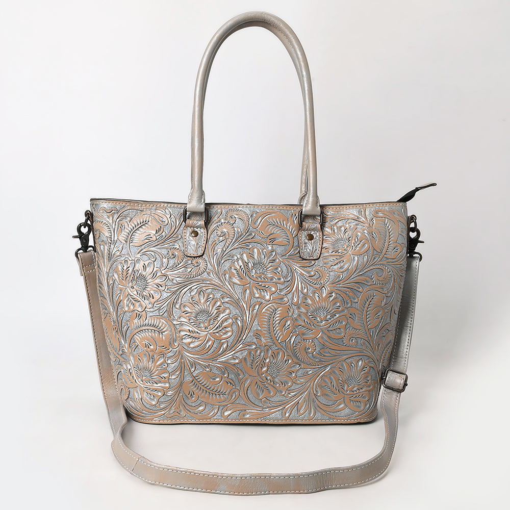 ADBG1519 Floral Embossed Leather Tote Bag - Western Crossbody & Shoulder Style