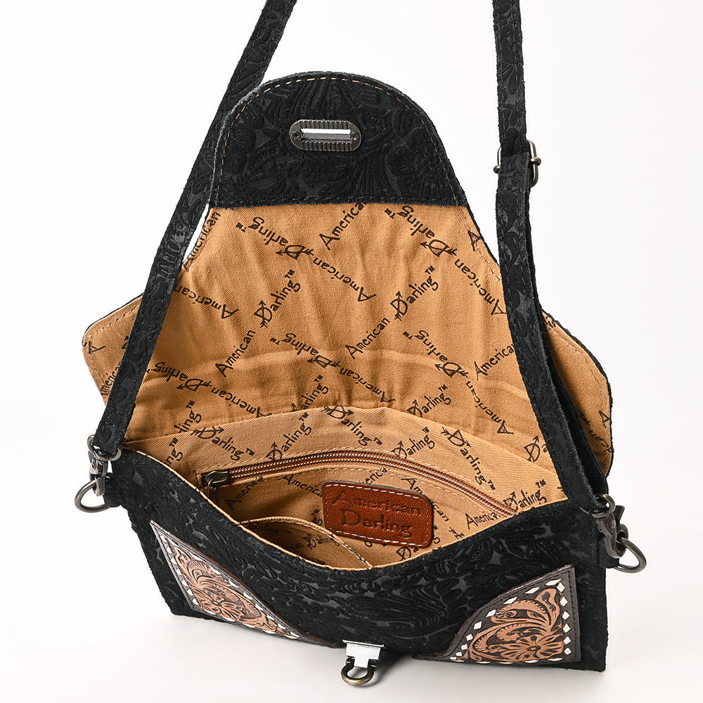 ADBG1641 Tooled Leather Crossbody - Western Handmade Bag by American Darling