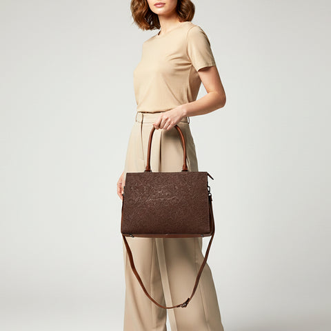 American Darling Western Leather Damascus Tote Bag with Genuine Leather Handles and Spacious Interior