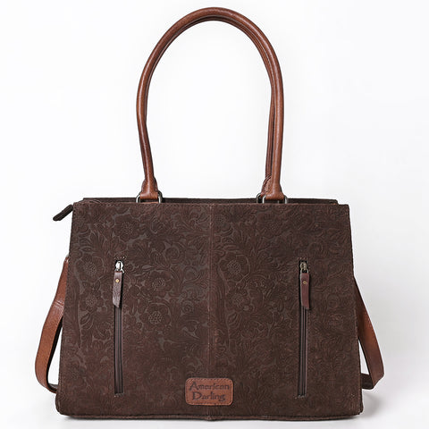 American Darling Western Leather Damascus Tote Bag with Genuine Leather Handles and Spacious Interior
