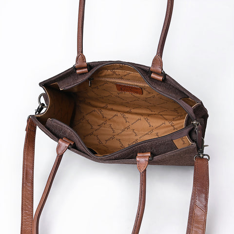 American Darling Western Leather Damascus Tote Bag with Genuine Leather Handles and Spacious Interior