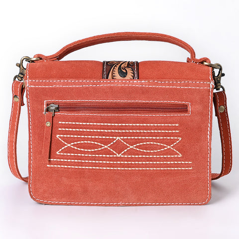 American Darling Hand Tooled Floral Carved Genuine Suede Leather Cross body Bag