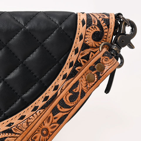 Western Genuine Leather Taco Bag with Hand-Tooled Detailing by American Darling
