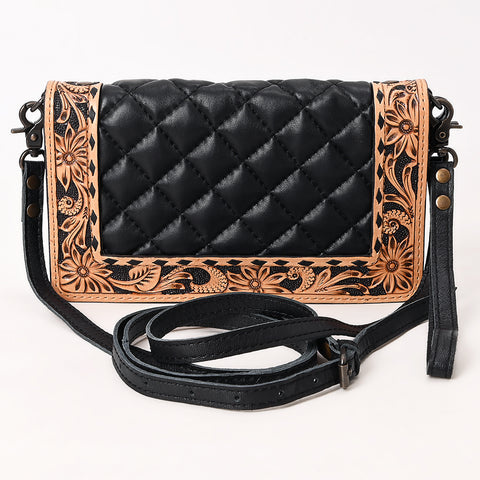 American Darling Handcrafted Western Leather Organiser Bag Floral Tooled Panel